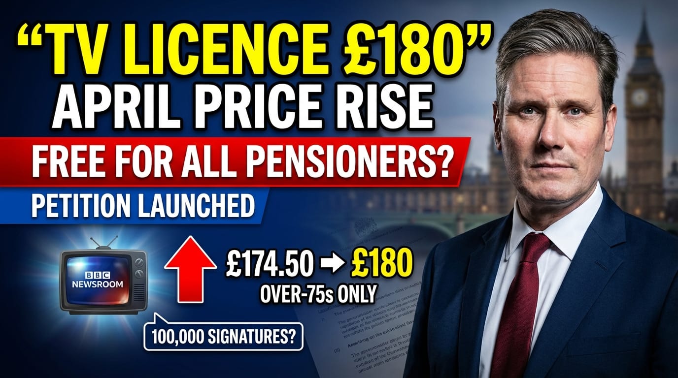 TV Licence Fee Rises to £180 – Petition Calls for Free Licences for All Pensioners