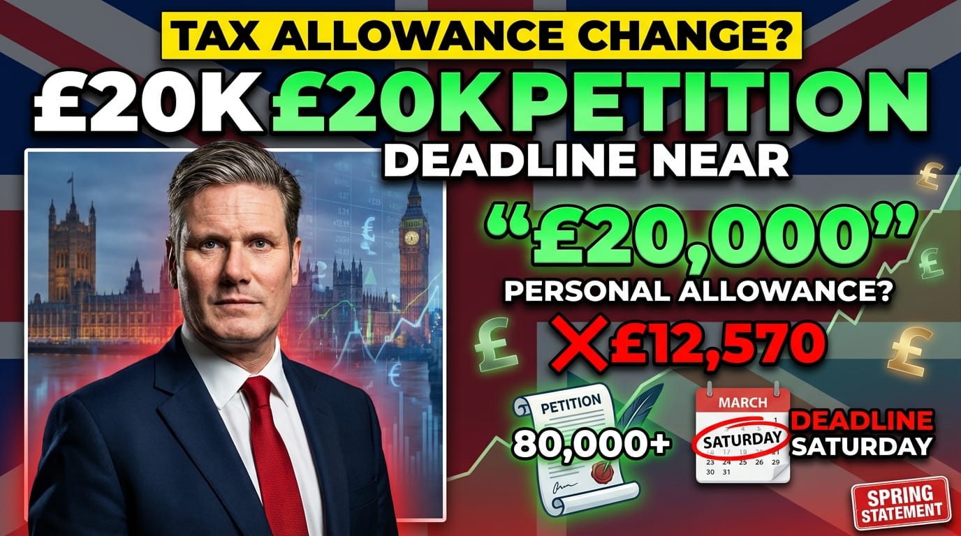 Income Tax Personal Allowance – £20,000 Petition Nears Saturday Deadline