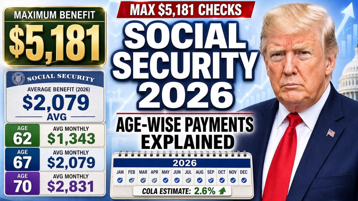 Social Security Benefits 2026 – Age Wise Payments, Averages, and Maximum Checks