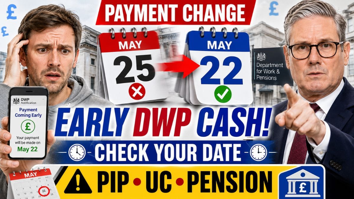 DWP Payment Dates Changing Next Week – Early PIP, Universal Credit and Pension Payments Explained