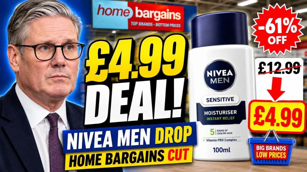 Home Bargains Slashes Nivea Men Sensitive Moisturiser Price to £4.99 in New UK Beauty Discount Push