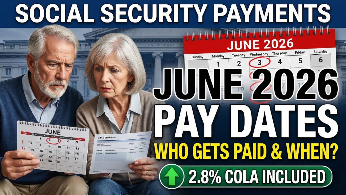 Social Security June 2026 payment schedule – Who gets paid on June 3, 10, 17, or 24