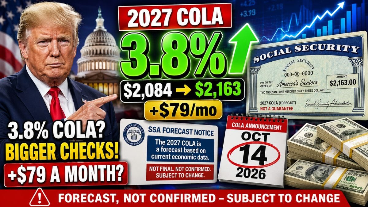 A 3.8% Social Security COLA Is Being Forecast for 2027 – Here’s What It Could Mean for Your Monthly Check