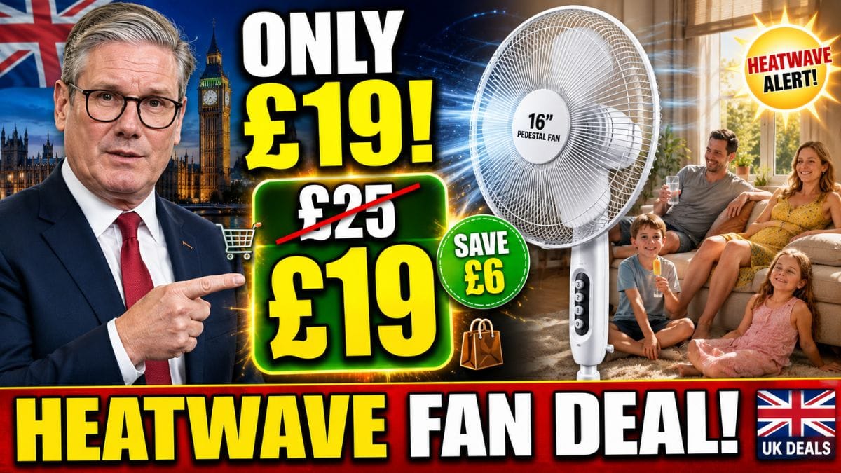 Asda Cuts Popular Pedestal Fan to £19 as Heatwave Drives Demand Across the UK
