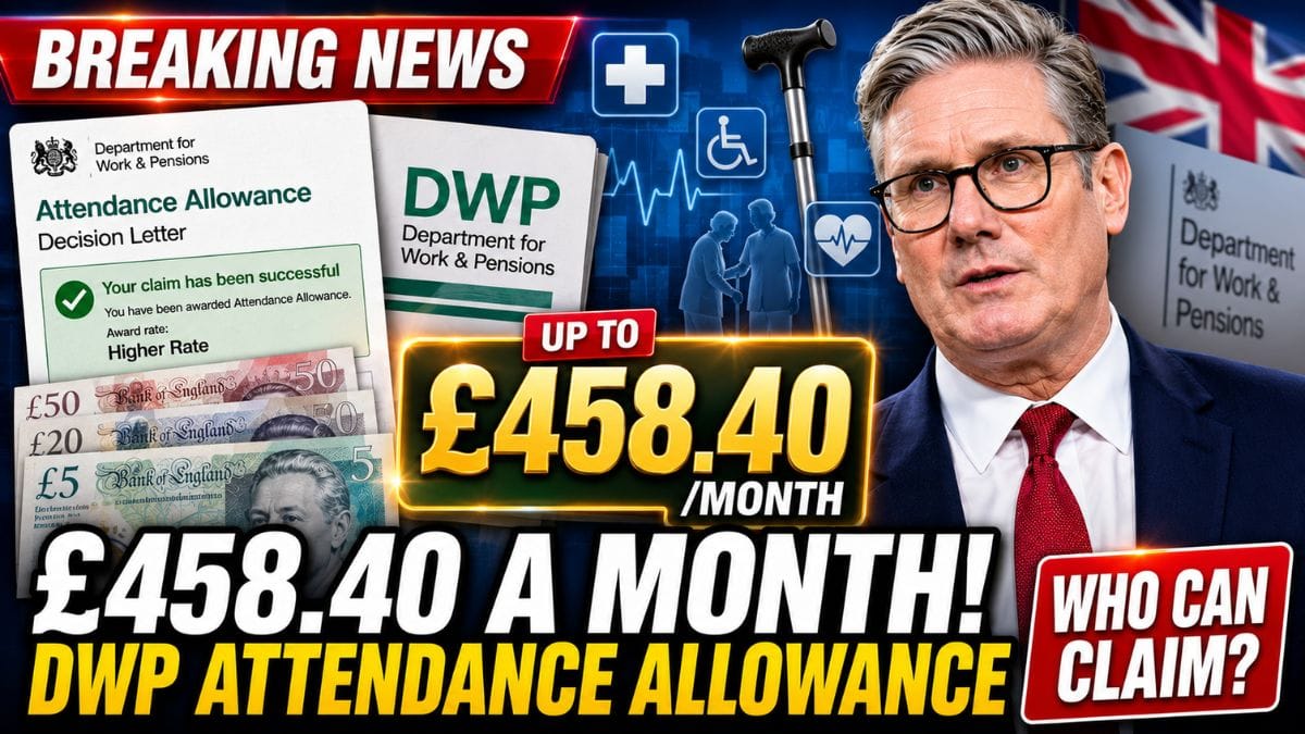 DWP Attendance Allowance – Full List of Health Conditions That Could Help You Qualify for Up to £458.40 a Month
