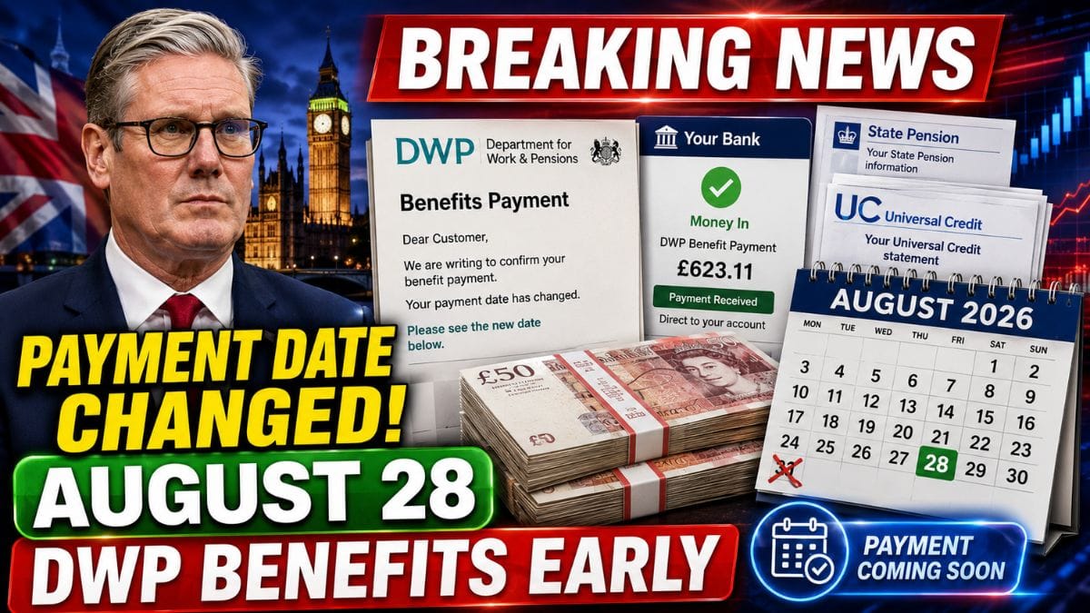 DWP Confirms August 2026 Payment Date Change – Who Will Receive Benefits Early?