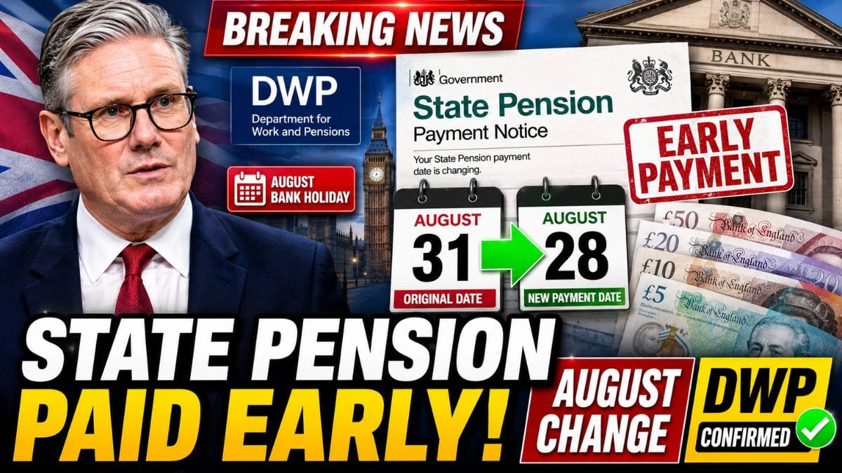 DWP Confirms August State Pension Payment Change – Who Will Receive Their Money Early?