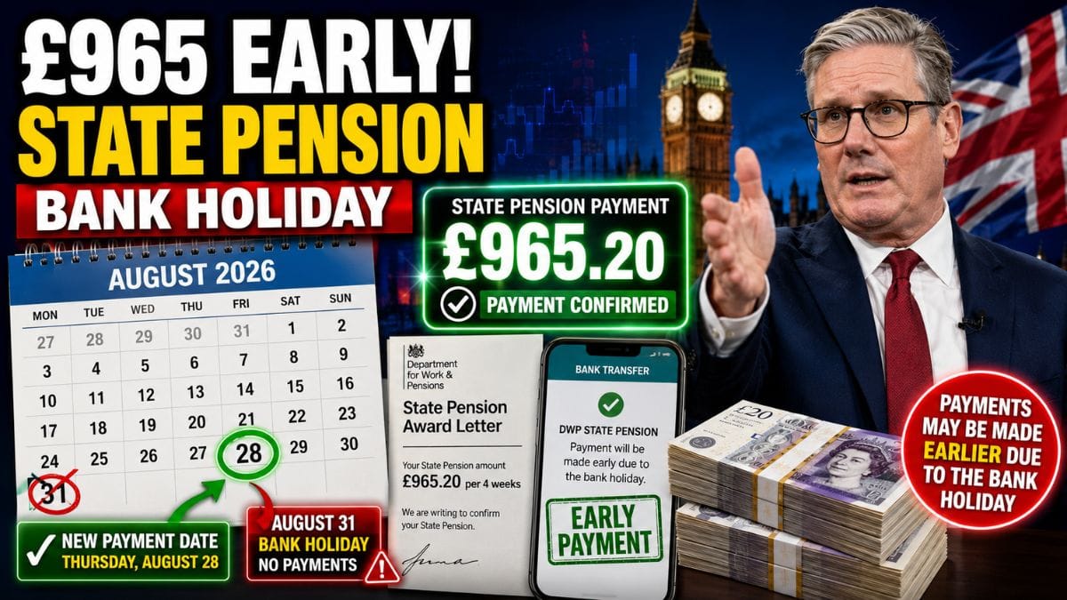 DWP Confirms Which State Pensioners Will Receive Up to £965 Early Before August Bank Holiday