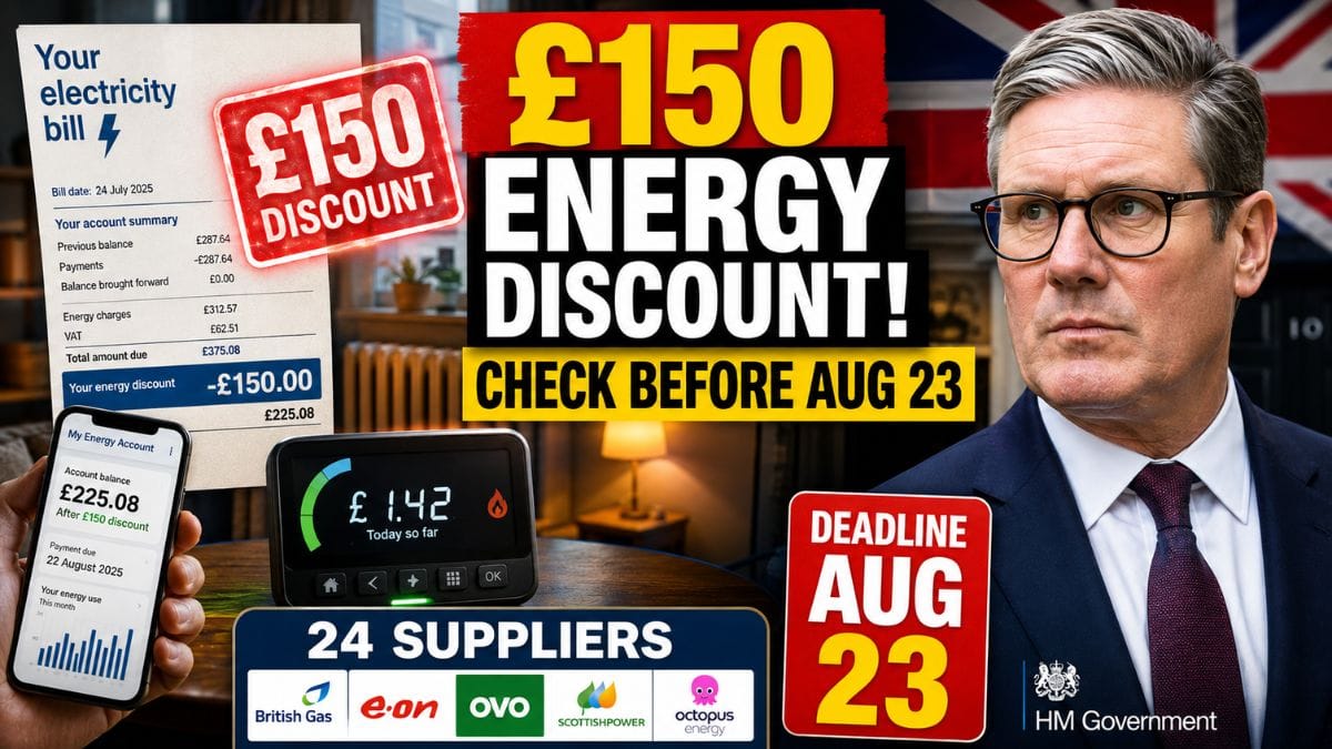 £150 Energy Bill Discount 2026 – 24 Suppliers Listed as Millions Check Eligibility