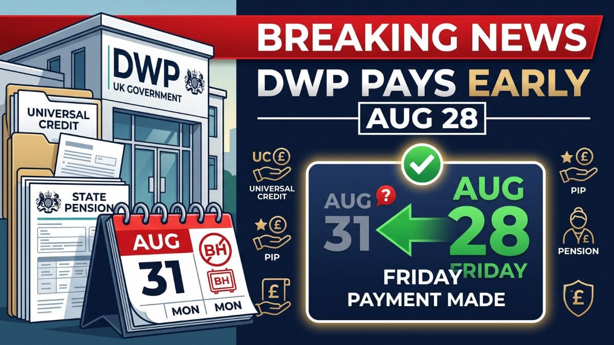 DWP August Payment Date – These Benefits Will Be Paid Early Over the Bank Holiday