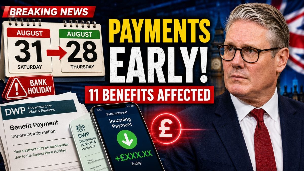 DWP Confirms Earlier Benefit Payments in August – 11 Benefits Affected by Bank Holiday
