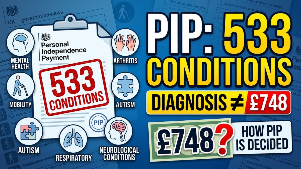 DWP Lists 533 Conditions Linked to PIP Claims – But the Diagnosis Alone Does Not Guarantee £748