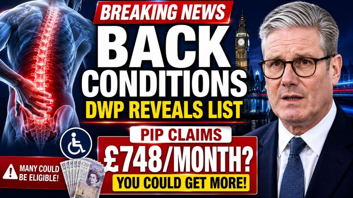 DWP Reveals Back Conditions Linked to PIP Claims Worth Up to £748 a Month
