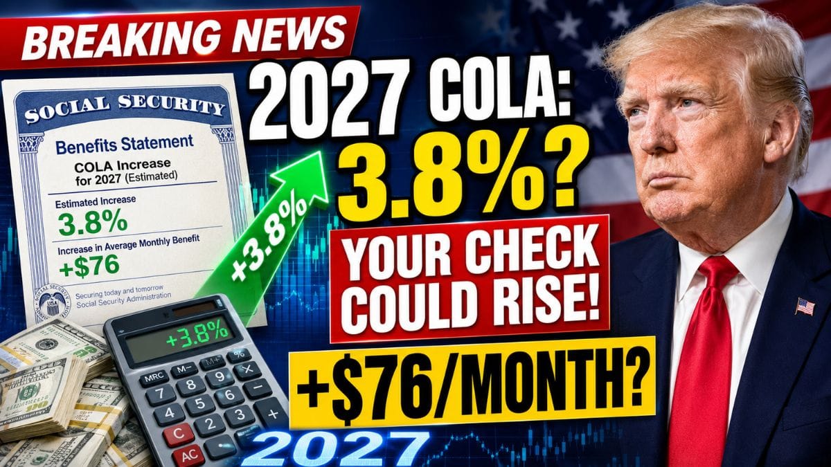 Social Security COLA Could Rise 3.8% in 2027 – See How Much Your Monthly Benefit May Increase