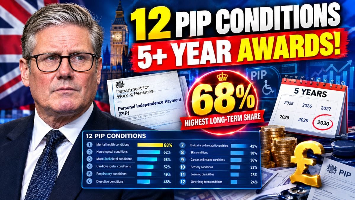 DWP PIP List – 12 Conditions Linked to the Longest Five-Year Awards