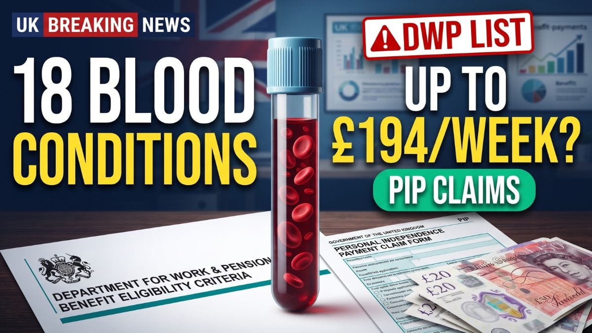 DWP Lists 18 Blood Conditions Linked to PIP Claims – Who Could Receive Up to £187 a Week?
